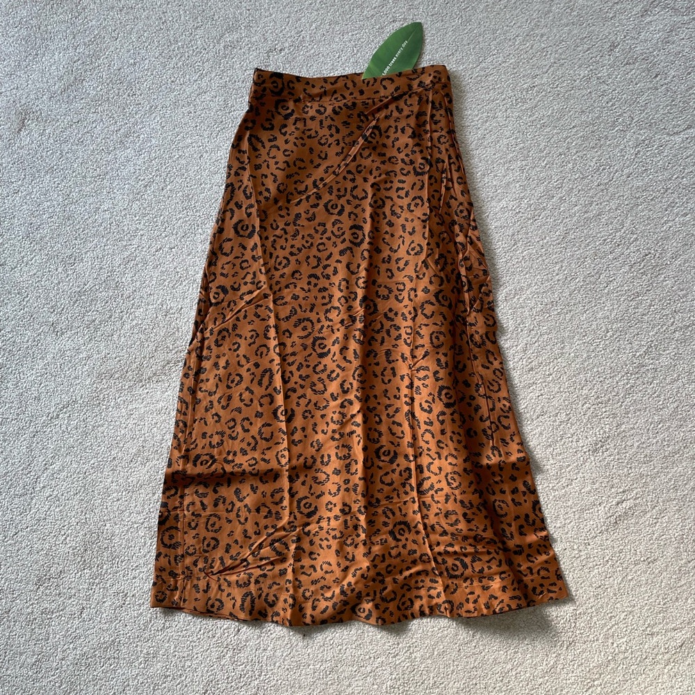 FARM Rio Leopard Print Midi Skirt